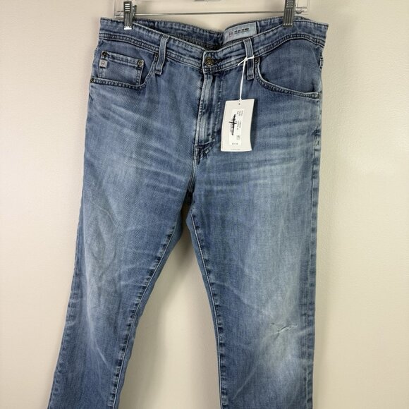 AG Everett Slim Straight Cloud Soft Jeans Dark Wash Denim Mens 34R Distressed - Picture 4 of 9